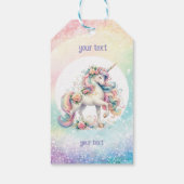 Étiquettes-cadeau Arc-en-ciel Licorne Pastel Merci (Dos)