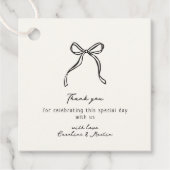 Étiquettes Cadeau Arc lunaire, main dessinée mariage merci (Devant)