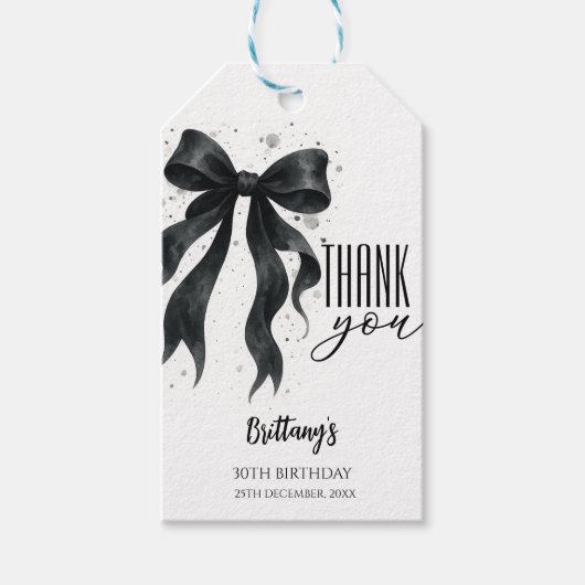 Étiquettes-cadeau Arc noir Moderne 30e Anniversaire  (Devant)