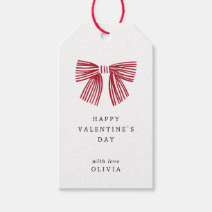 Étiquettes-cadeau Arc rouge simple Saint Valentin