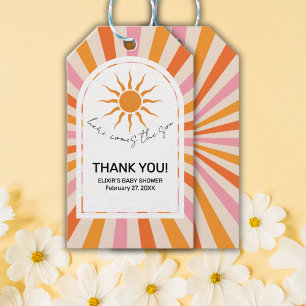 Étiquettes-cadeau Arch Retro Voici Le Baby shower Fils
