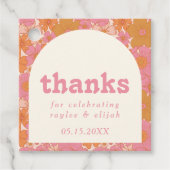 Étiquettes Cadeau Arche florale Super rétro | Boho Favor (Devant)