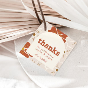 Étiquettes Cadeau Arche florale Super rétro   Boho Favor