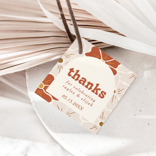 Étiquettes Cadeau Arche florale Super rétro | Boho Favor