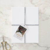 Étiquettes-cadeau Arche photo moderne Joyeux Noël Gold Script (Avec de la ficelle)