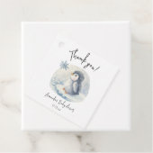 Étiquettes Cadeau Arctic mignon Penguin merci baby shower (En situation)