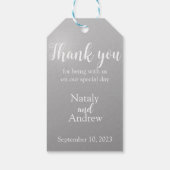 Étiquettes-cadeau Argent métallique merci (Dos)