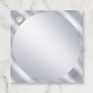 Étiquettes Cadeau Argent métallique personnalisé Look Blank Modèle m