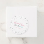 Étiquettes Cadeau Argent, rose et bleu Merci d'hiver (En situation)