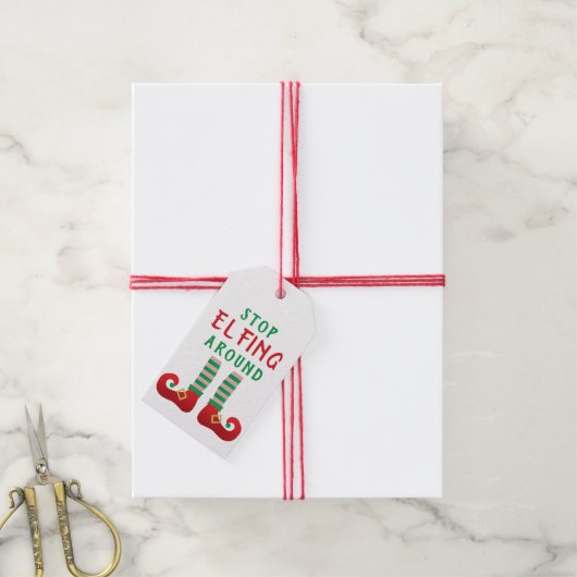 Étiquettes-cadeau Arrêtez De Faire Un Vent Autour D'Un Noël Drôle En (Avec de la ficelle)