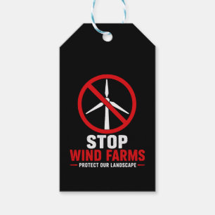 Étiquettes-cadeau Arrêtez les fermes éoliennes protégeons nos paysag