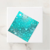 Étiquettes Cadeau Arrière - plan à huile Turquoise de la menthe (En situation)