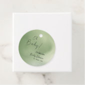 Étiquettes Cadeau Arrière - plan d'aquarelle verte baby shower (En situation)
