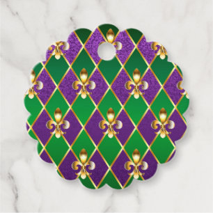 Étiquettes Cadeau Arrière - plan de bijoux Mardi Gras