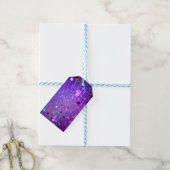 Étiquettes-cadeau Arrière - plan de feuille violet avec étoiles (With Twine)