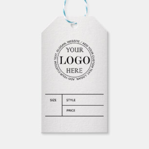 Étiquettes-cadeau Arrière - plan gris flou Logo personnalisé Prix de