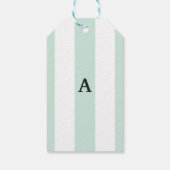Étiquettes-cadeau Arrosage de mariage Cabana Stripe Sea Green (Dos)