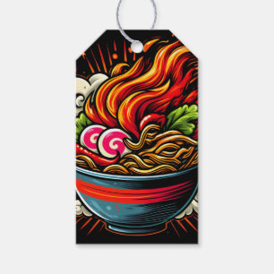 Étiquettes-cadeau Art de rue de nouilles japonaises Ramen épicé
