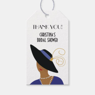 Étiquettes-cadeau Art déco des années 1930 Femme en Fête des mariées