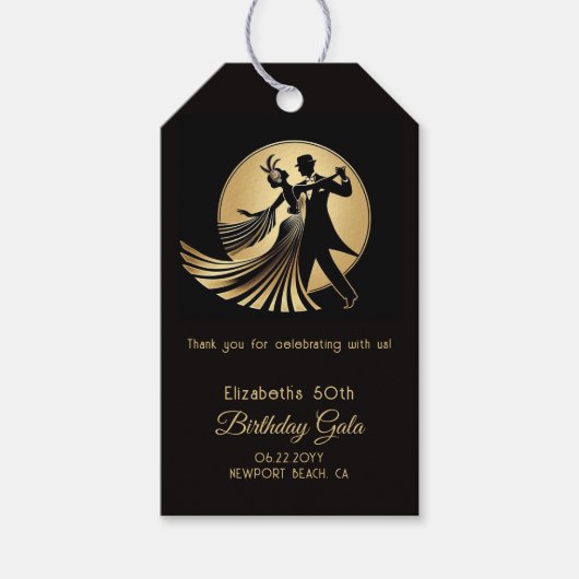 Étiquettes-cadeau Art Deco Gatsby Roaring 20s Prohibition Custom (Devant)