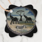 Étiquettes Cadeau Art Eléphant Africain (Devant)