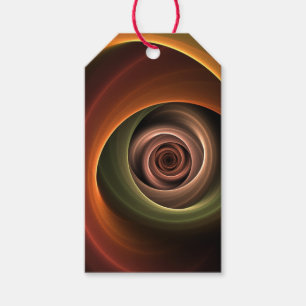 Étiquettes-cadeau Art fractal moderne couleurs chaudes abstrait en s