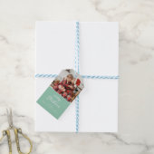 Étiquettes-cadeau Art ligne mistletoe menthe & blanc crête de Noël (Avec de laficelle)