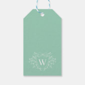 Étiquettes-cadeau Art ligne mistletoe menthe & blanc crête de Noël (Dos)