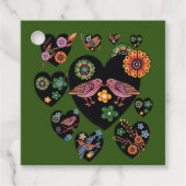 Étiquettes Cadeau Art populaire scandinave Inséparable (Devant)