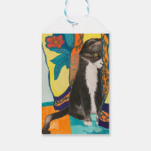 Étiquettes-cadeau Art populaire Tuxedo Chat (Dos)