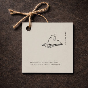 Étiquettes Cadeau Art scientifique vintage de chat Académie sombre