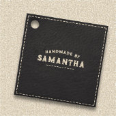 Étiquettes Cadeau Artiste en cuir Noir