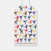 Étiquettes-cadeau Arts Martiaux colorés Karate Kids Joyeux anniversa (Dos)