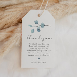 Étiquettes-cadeau ARYA Rustique Eucalyptus Merci de verdure