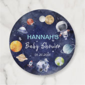 Étiquettes Cadeau Astronaut Espace extra-atmosphérique Baby shower F (Dos)