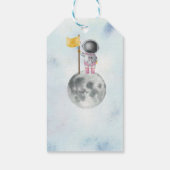 Étiquettes-cadeau Astronaut fille spatiale roquette rose galaxie vai (Dos)