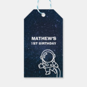 Étiquettes-cadeau Astronaut Planètes spatiales 1er anniversaire garç (Dos)
