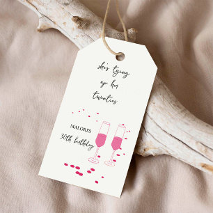 Étiquettes-cadeau Attacher ses vingt ans Champagne rose 30e annivers