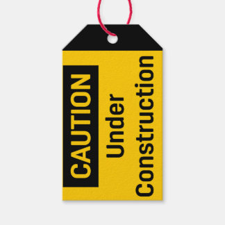 Étiquettes-cadeau ATTENTION en cours de construction