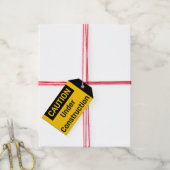 Étiquettes-cadeau ATTENTION en cours de construction (Avec de la ficelle)