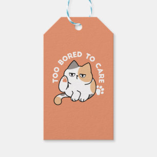 Étiquettes-cadeau Attitude de chat paresseux – Trop blasé pour s'en