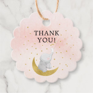 Étiquettes Cadeau Attraper Un Étoile Lapin Baby shower Eléphant Girl