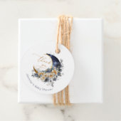 Étiquettes Cadeau Au-dessus de la lune feuille d'or marine merci (En situation)