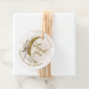 Étiquettes Cadeau Au-dessus de la lune Gold Baby shower neutre pour 