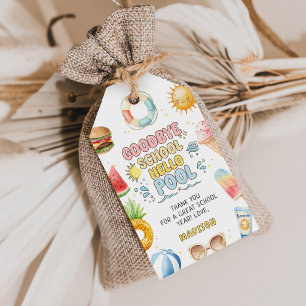 Étiquettes-cadeau Au revoir école, bonjour été, fin de l'école