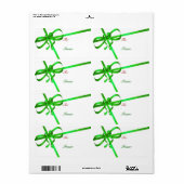 Étiquettes Cadeau au ruban vert (Feuille entière)