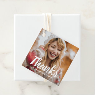 Étiquettes Cadeau Audacieuse Typographie Photo Moderne Graduation
