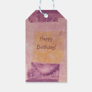 Étiquettes-cadeau Autocollant Carré Carré de gel violet et or