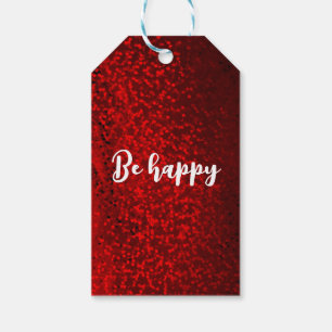 Étiquettes-cadeau autocollant de coeur de parties scintillant rouge