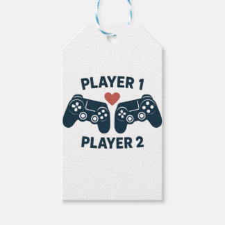 Étiquettes-cadeau Autocollant pour couple de joueurs Player 1 Player